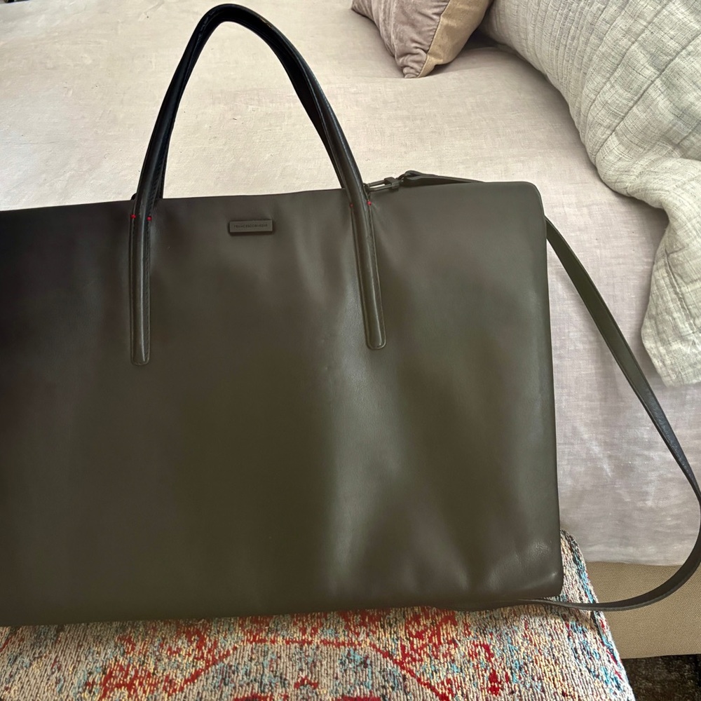 Francesco Biasia Black Leather Laptop Bag